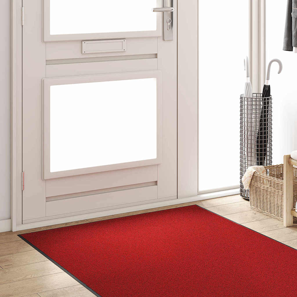 Ajtószőnyeg piros és fekete 120 x 250 cm 100% poliamid