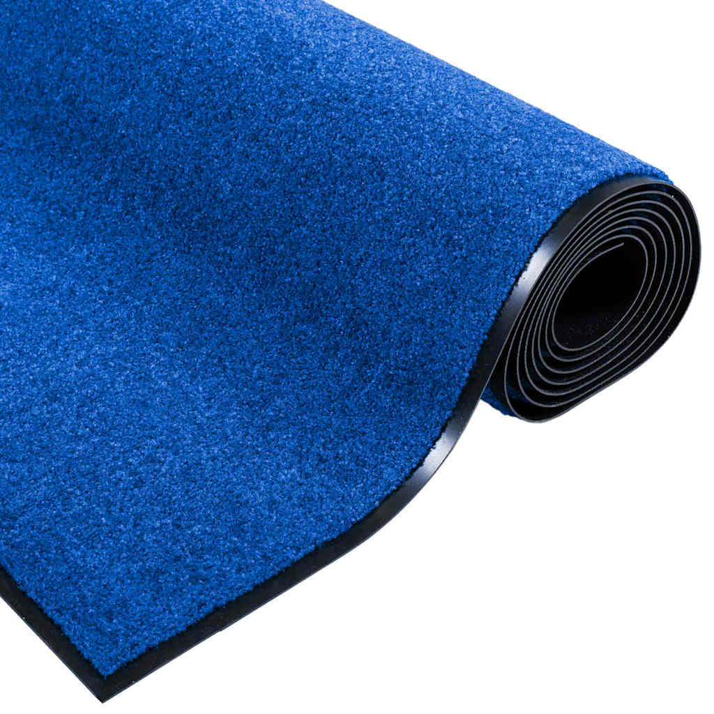 Ajtószőnyeg kék és fekete 120 x 250 cm 100% poliamid
