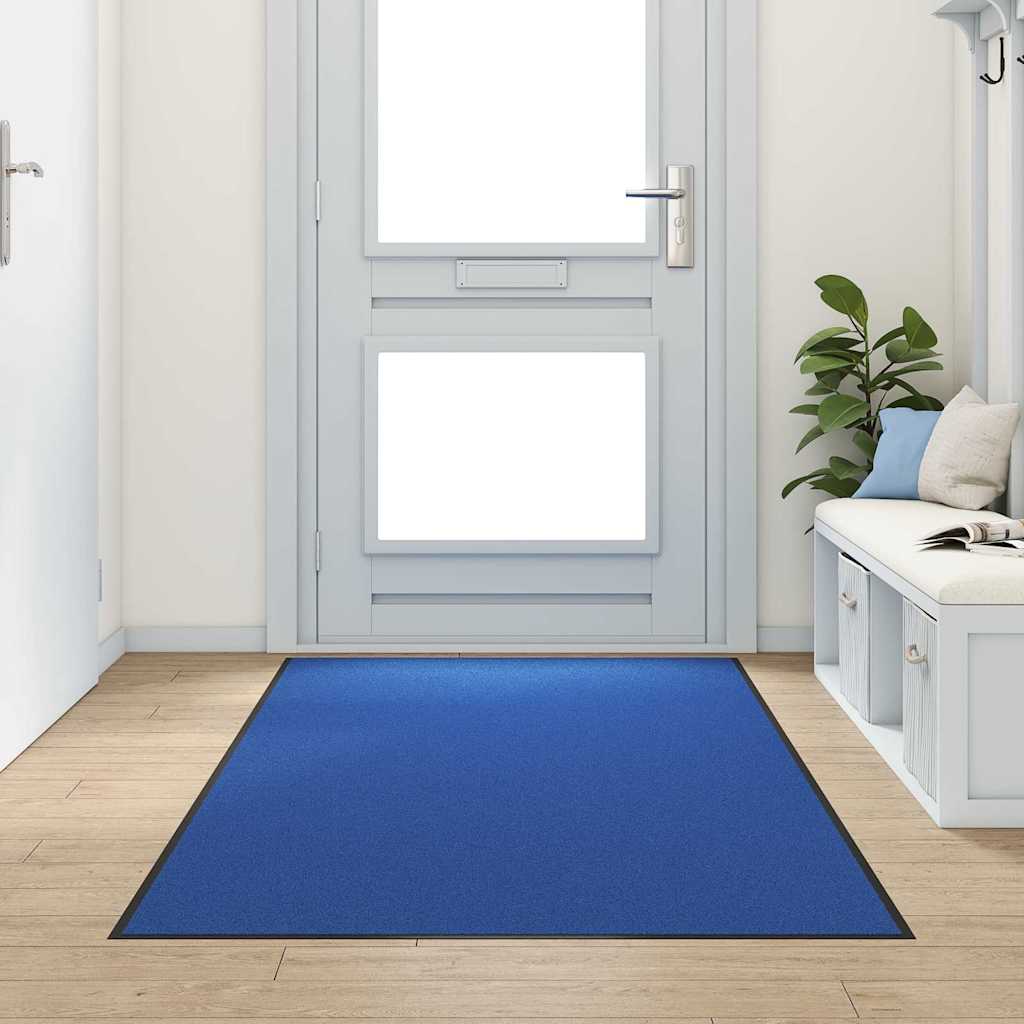 Ajtószőnyeg kék és fekete 120 x 300 cm 100% poliamid