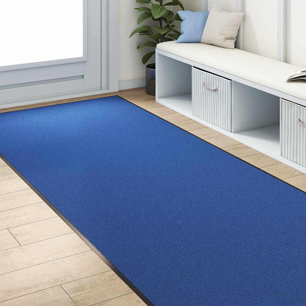Ajtószőnyeg kék és fekete 120 x 300 cm 100% poliamid