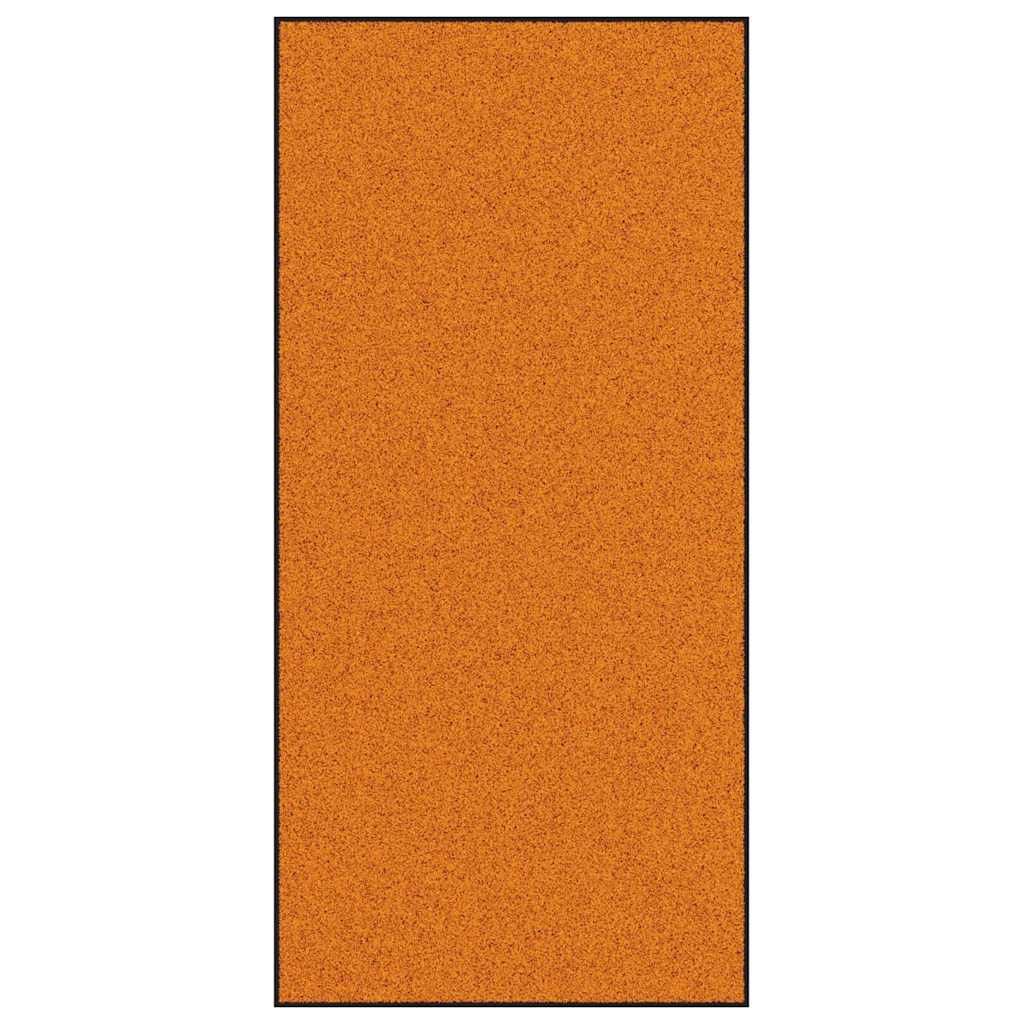 Ajtószőnyeg narancs és fekete 120 x 250 cm poliamid és pvc