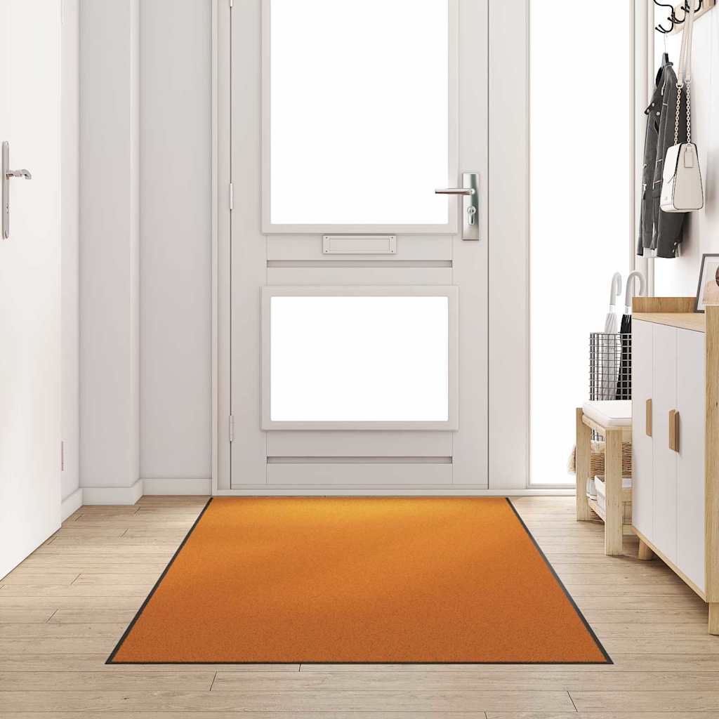 Ajtószőnyeg narancs és fekete 120 x 300 cm 100% poliamid