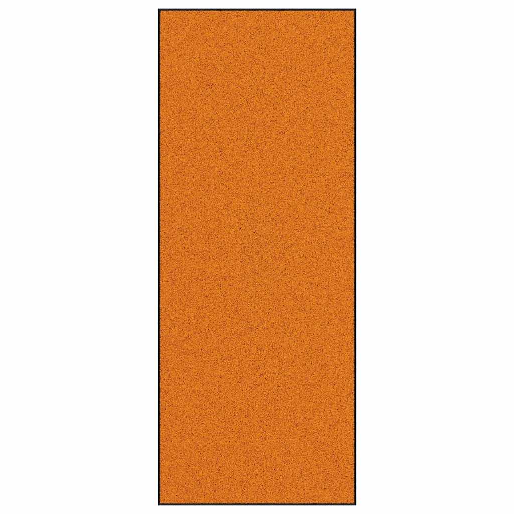 Ajtószőnyeg narancs és fekete 120 x 300 cm 100% poliamid