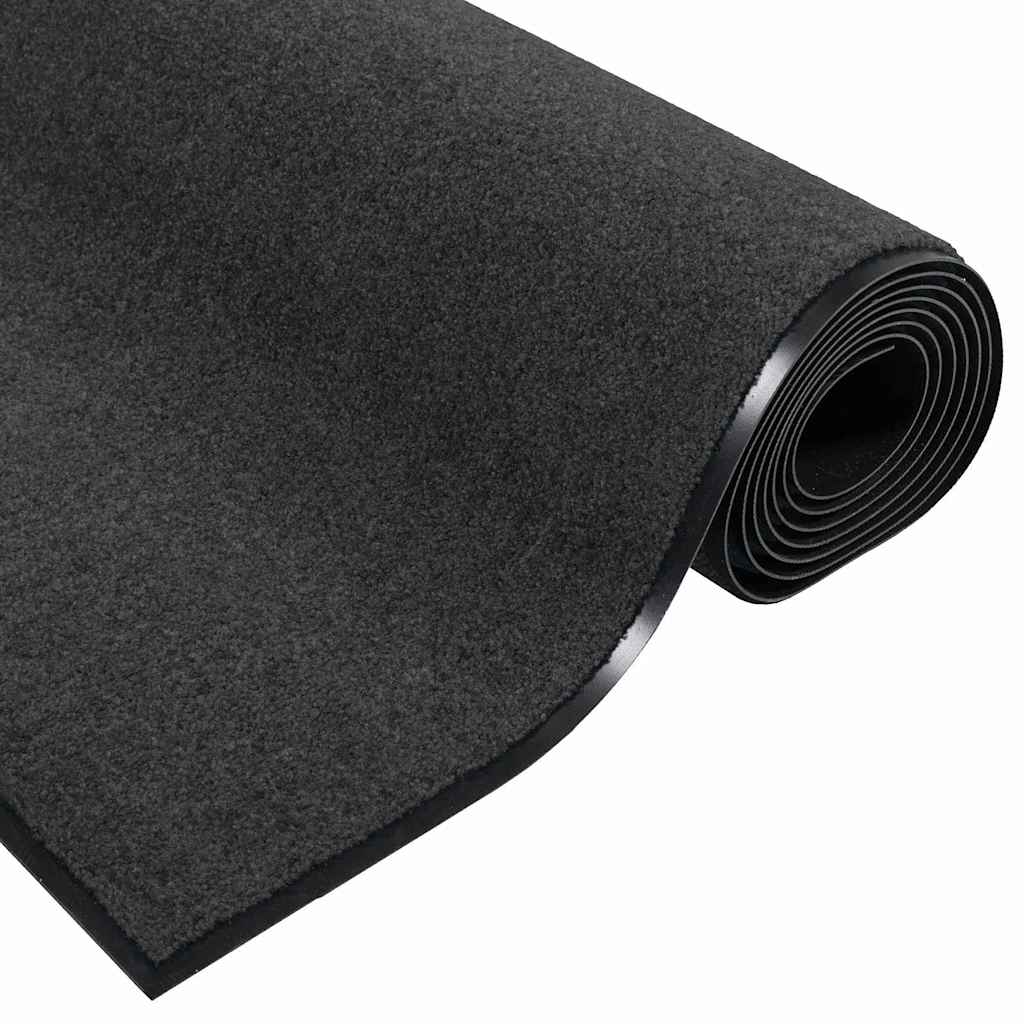 Ajtószőnyeg antracit és fekete 120 x 300 cm 100% poliamid
