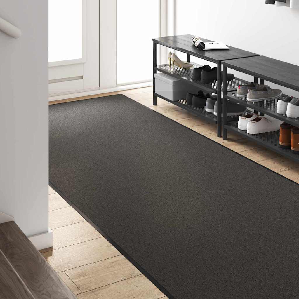 Ajtószőnyeg antracit és fekete 120 x 300 cm 100% poliamid