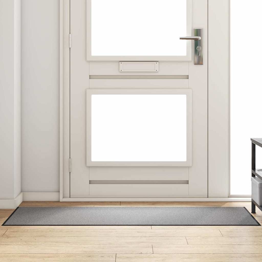 Ajtószőnyeg szürke és fekete 60 x 180 cm 100% poliamid