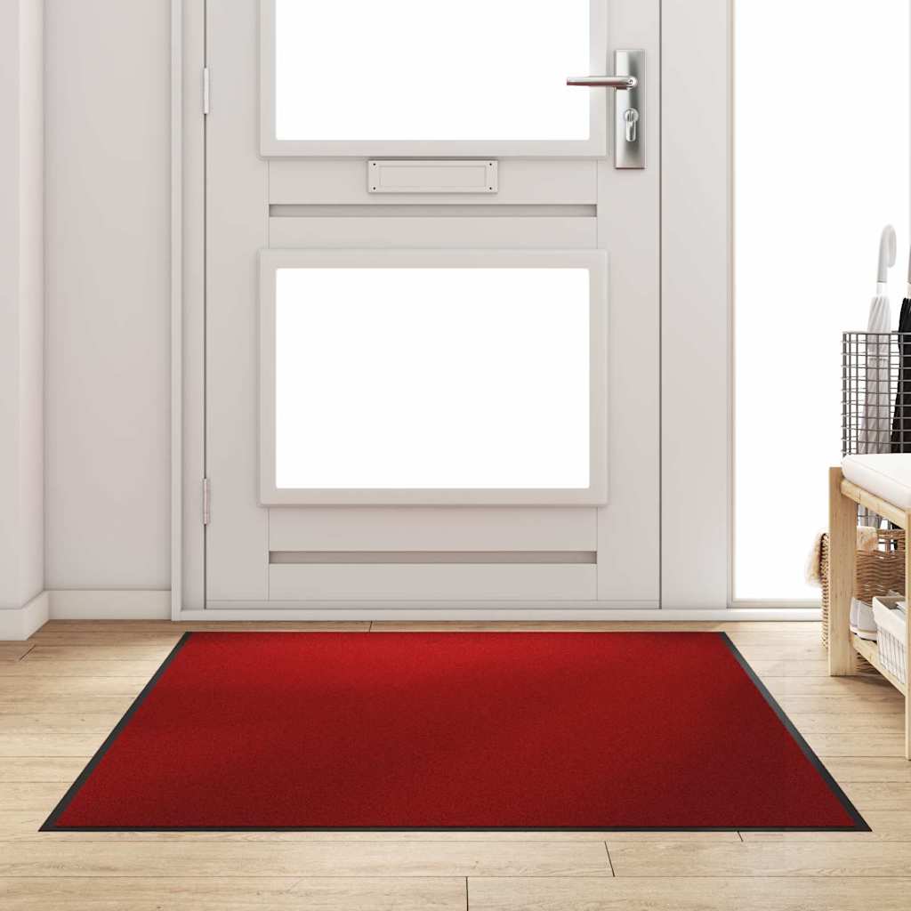 Ajtószőnyeg piros és fekete 120 x 180 cm 100% poliamid