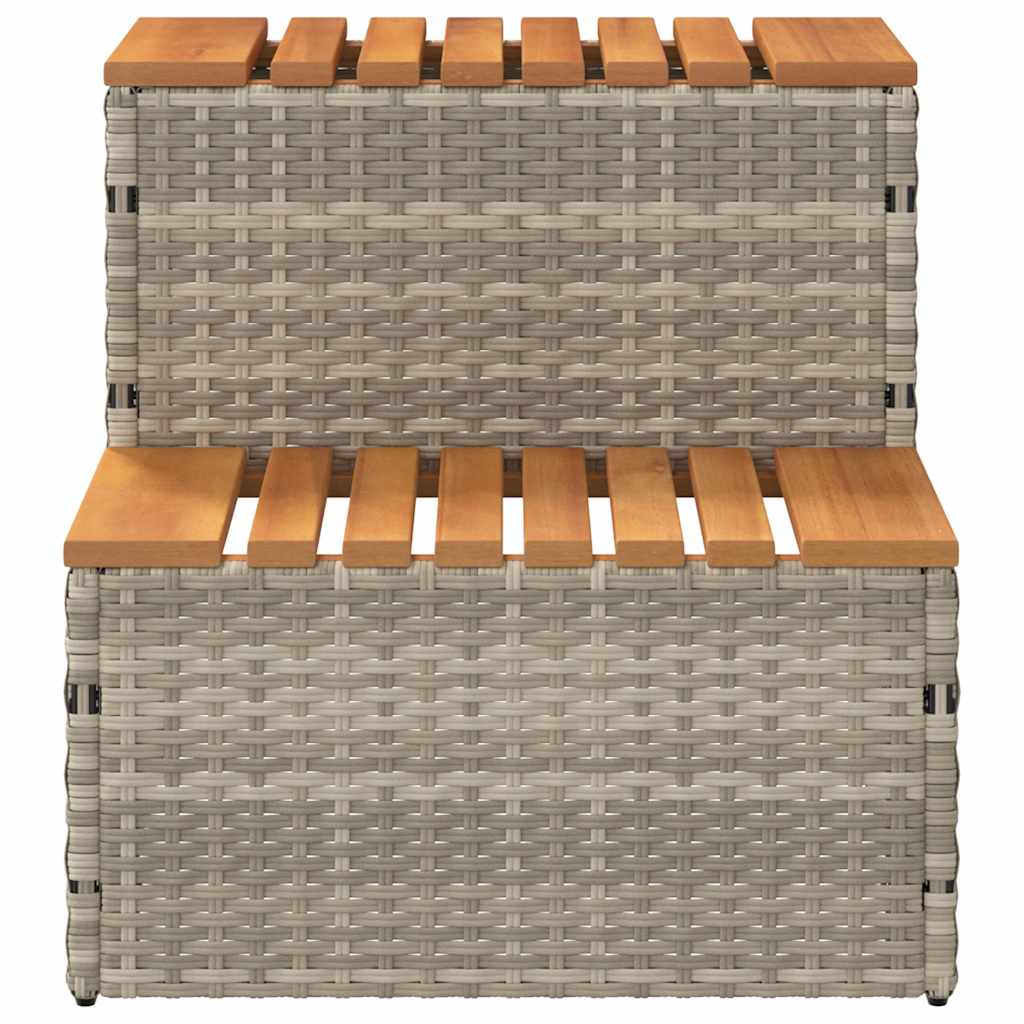 Pezsgőfürdő lépcső 50x50x50,5cm polyrattan és akácfa Pezsgőfürdő lépcső 50x50x50,5cm polyrattan és akácfa