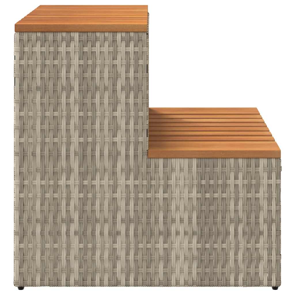 Pezsgőfürdő lépcső 50x50x50,5cm polyrattan és akácfa Pezsgőfürdő lépcső 50x50x50,5cm polyrattan és akácfa