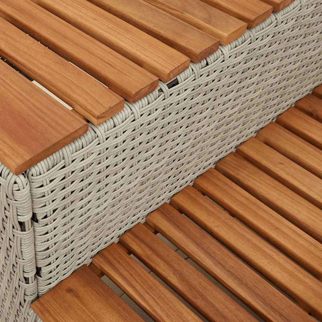 Pezsgőfürdő lépcső 50x50x50,5cm polyrattan és akácfa Pezsgőfürdő lépcső 50x50x50,5cm polyrattan és akácfa
