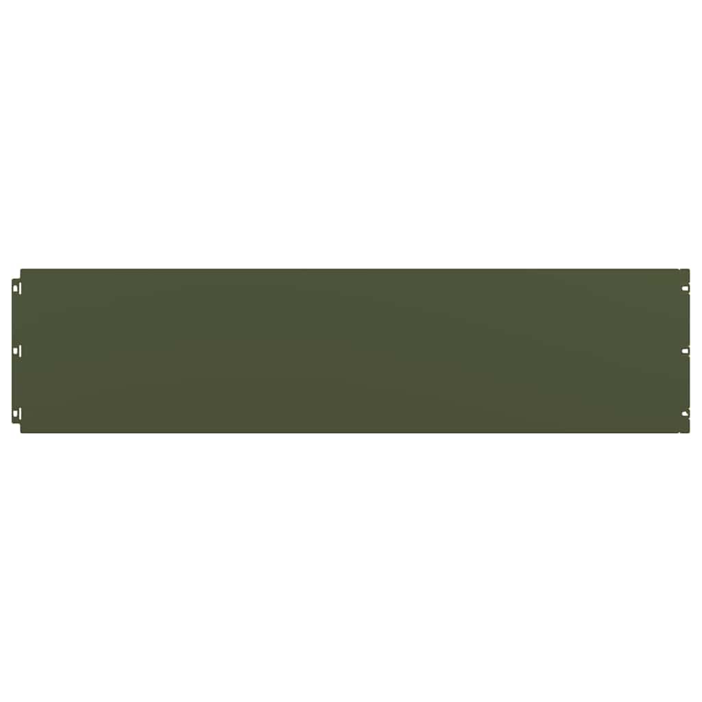 10 db olajzöld hidegen hengerelt acél gyepszegélyek 25x103 cm