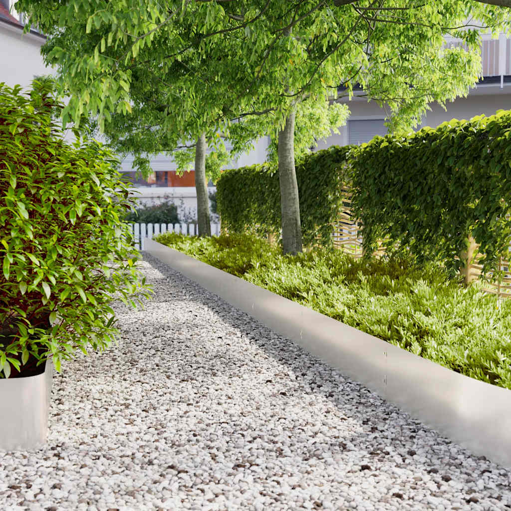 10 db rozsdamentes acélból gyepszegélyek 25x103 cm