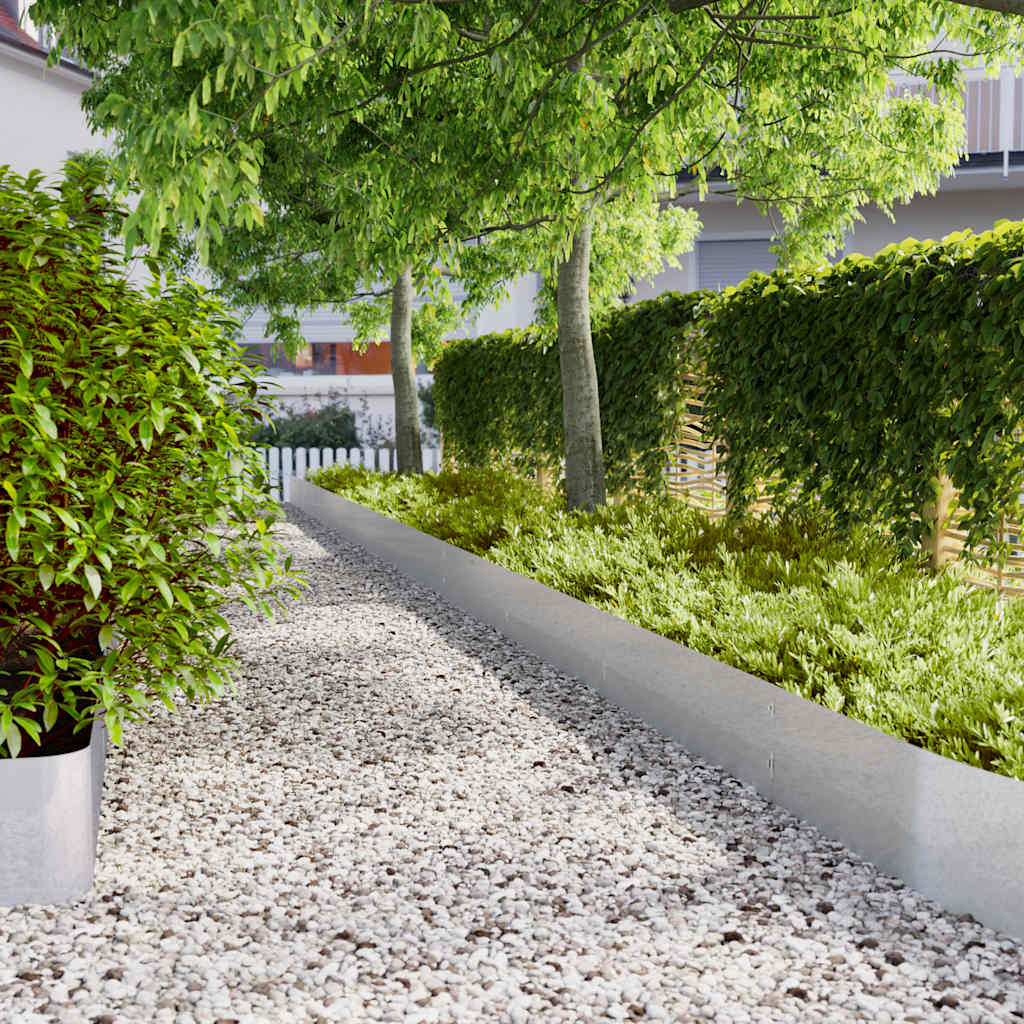 10 db horganyzott acélból gyepszegélyek 25x103 cm