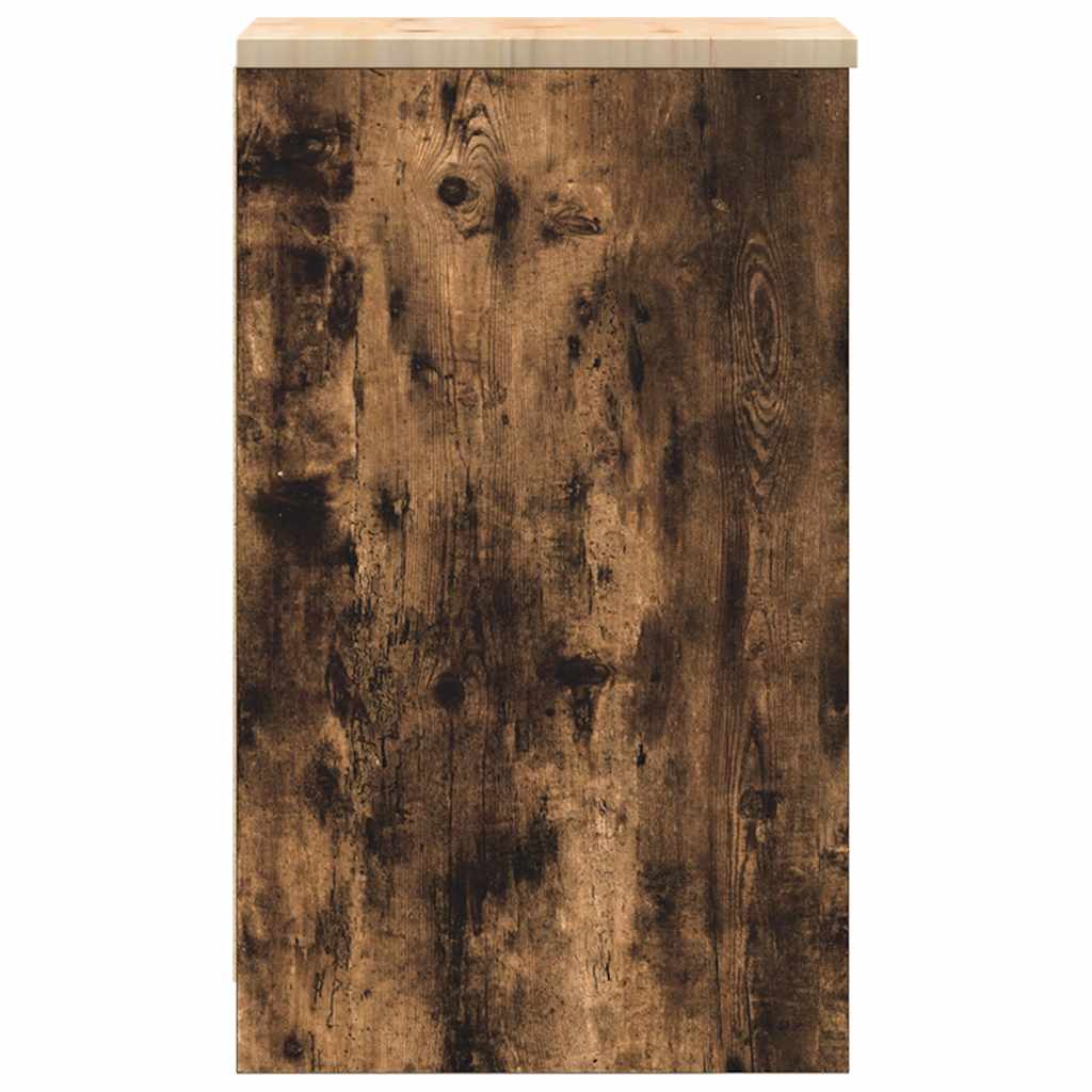 Garázs tárolószekrény füstölt tölgy 30x51x85 cm tömörfa fenyőfa