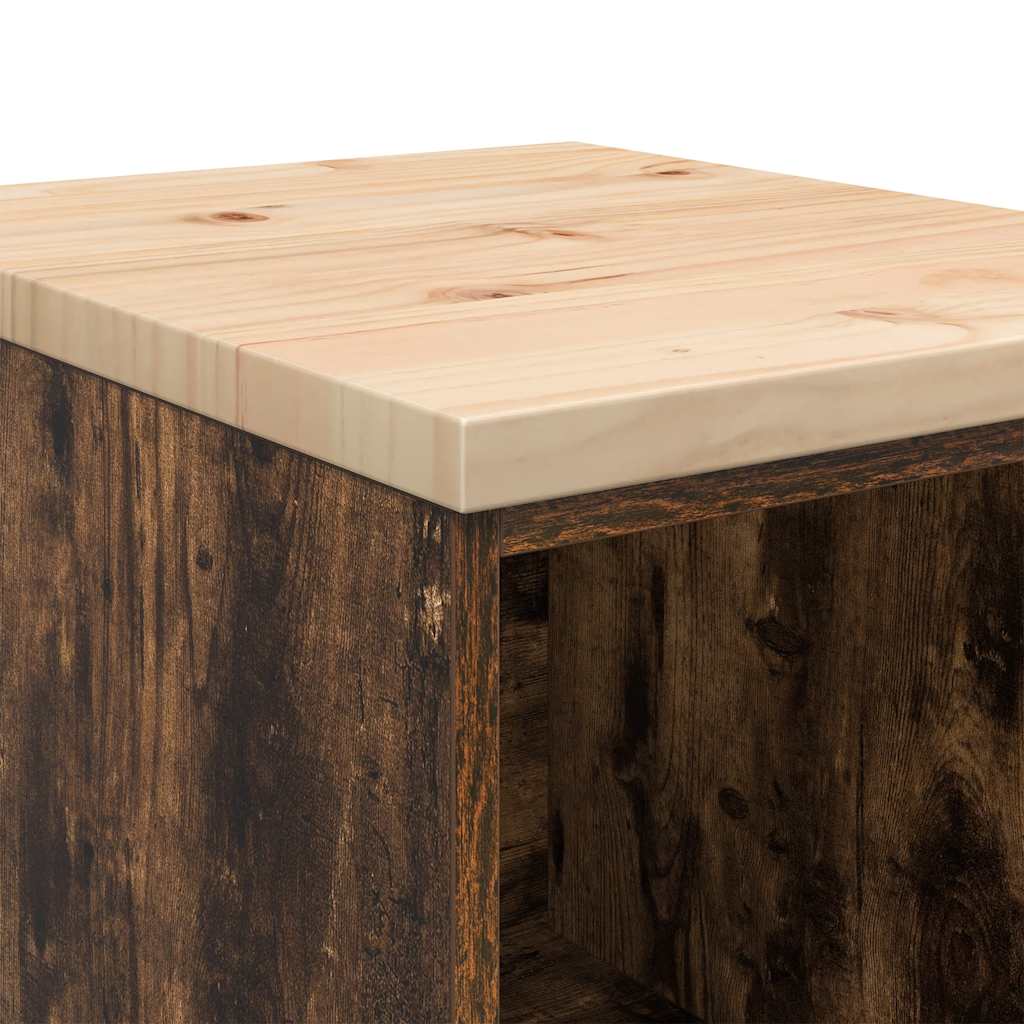 Garázs tárolószekrény füstölt tölgy 40x51x85 cm tömörfa fenyőfa