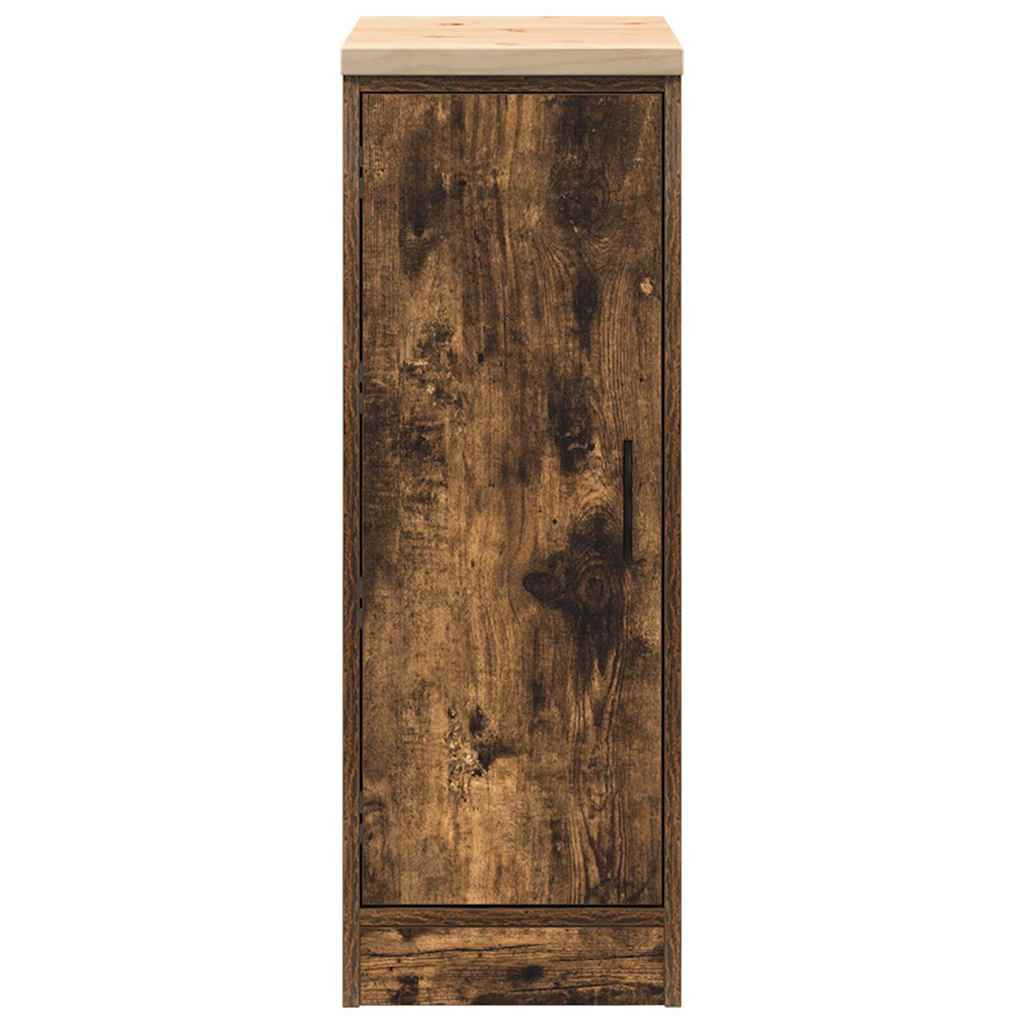 Garázs tárolószekrény füstölt tölgy 30x51x85 cm tömörfa fenyőfa