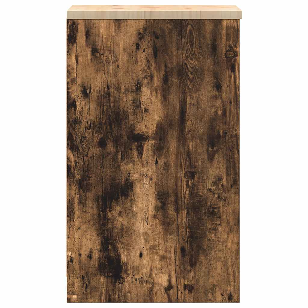 Garázs tárolószekrény füstölt tölgy 30x51x85 cm tömörfa fenyőfa