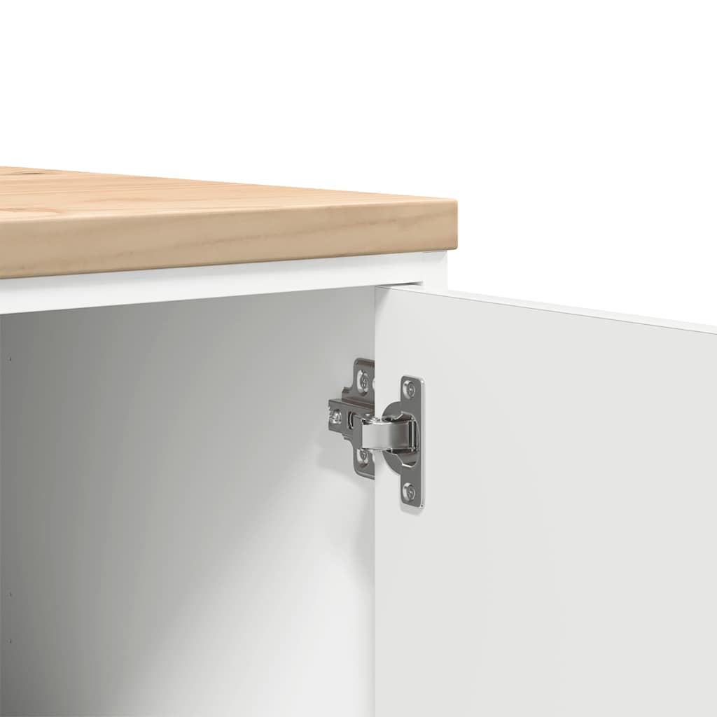 Garázs tárolószekrény fehér 40x51x85 cm tömörfa fenyőfa