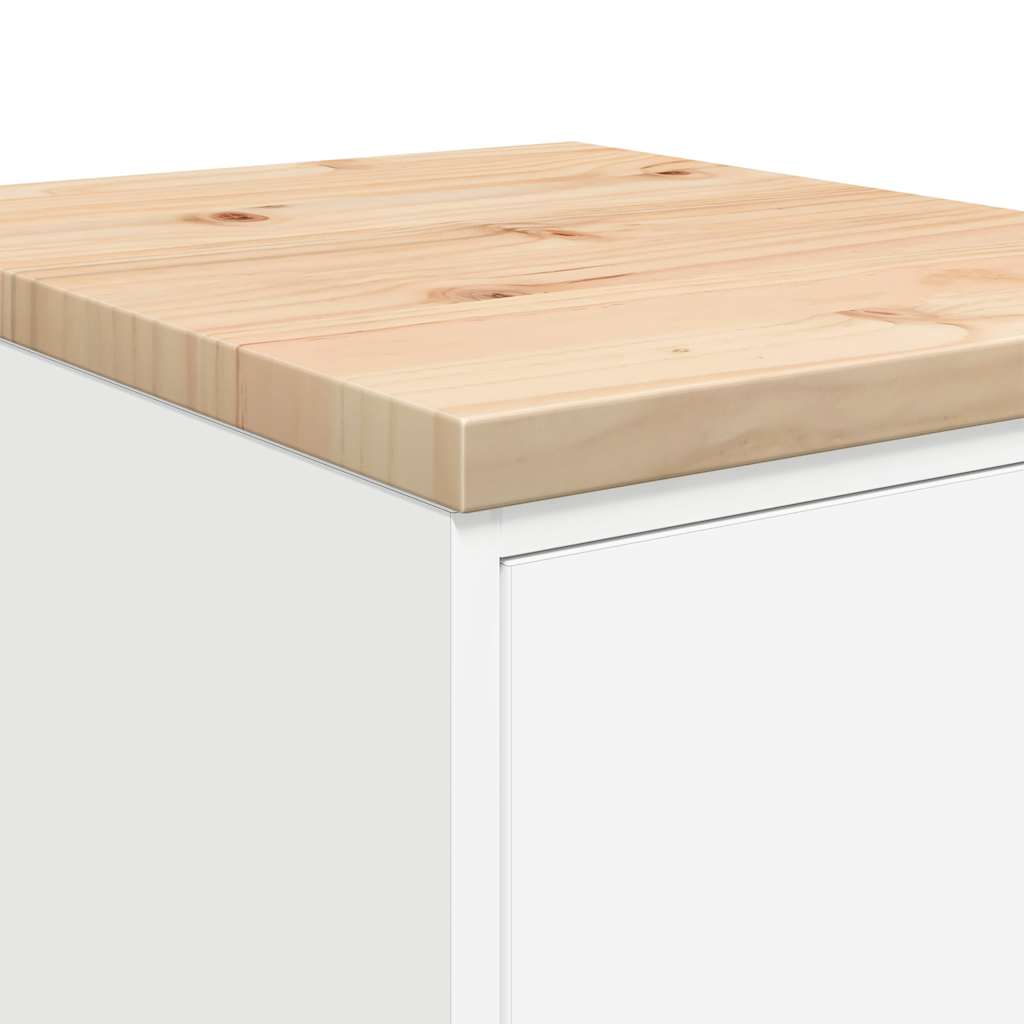 Garázs tárolószekrény fehér 40x51x85 cm tömörfa fenyőfa