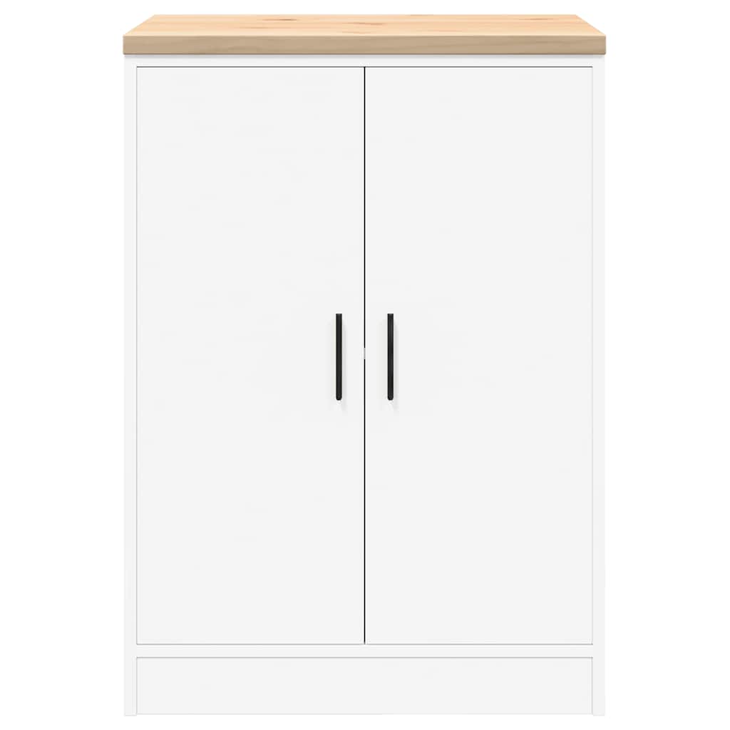 Garázs tárolószekrény fehér 60x51x85 cm tömörfa fenyőfa