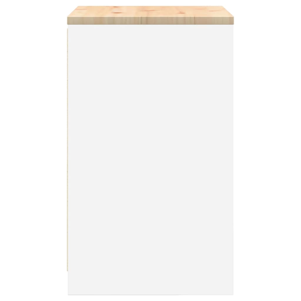 Garázs tárolószekrény fehér 60x51x85 cm tömörfa fenyőfa