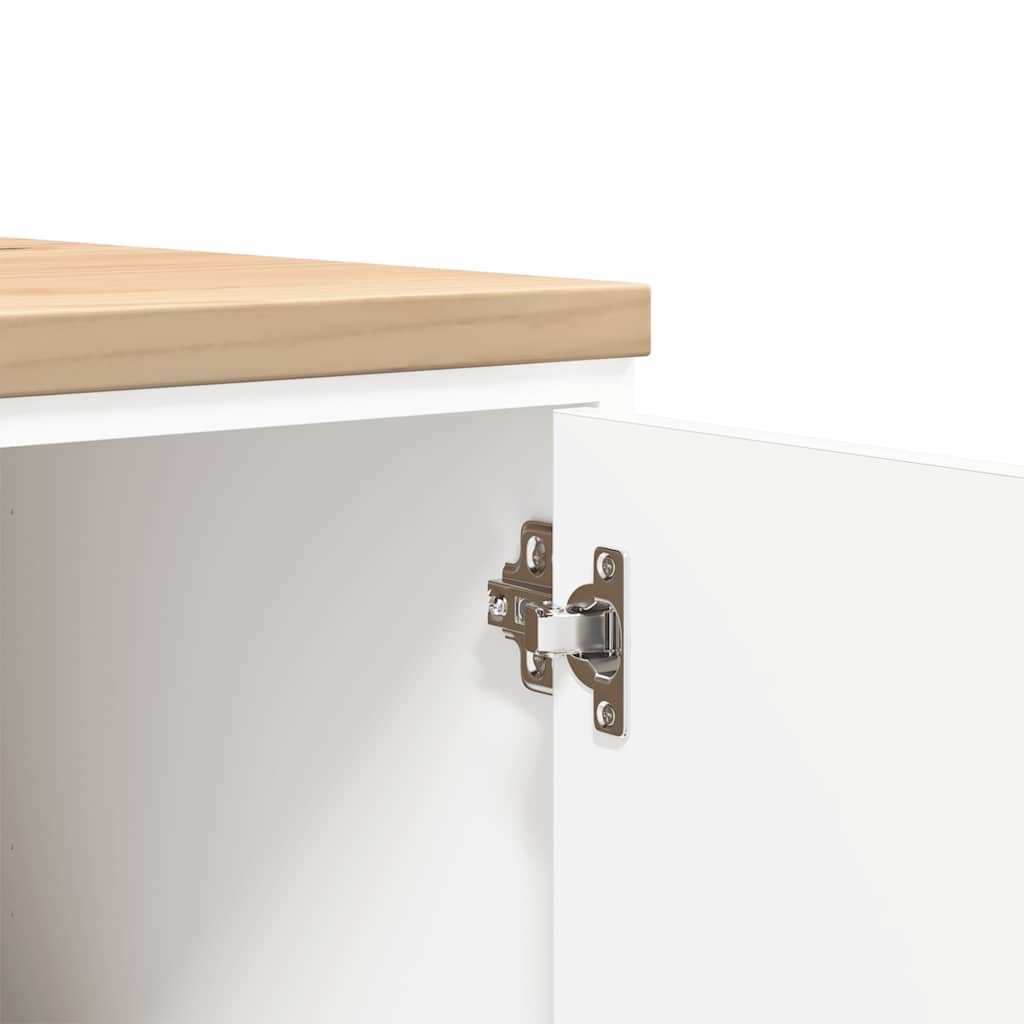 Garázs tárolószekrény fehér 60x51x85 cm tömörfa fenyőfa