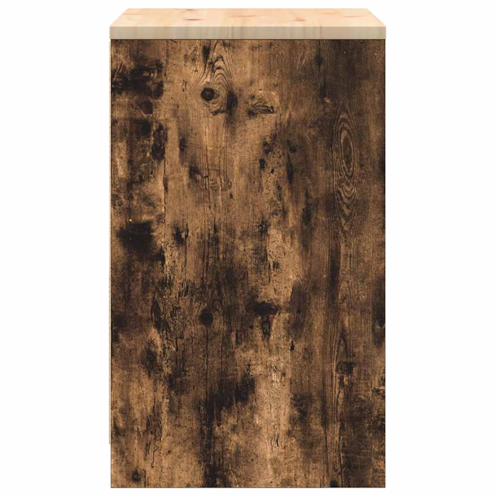 Garázs tárolószekrény füstölt tölgy 60x51x85 cm tömörfa fenyőfa