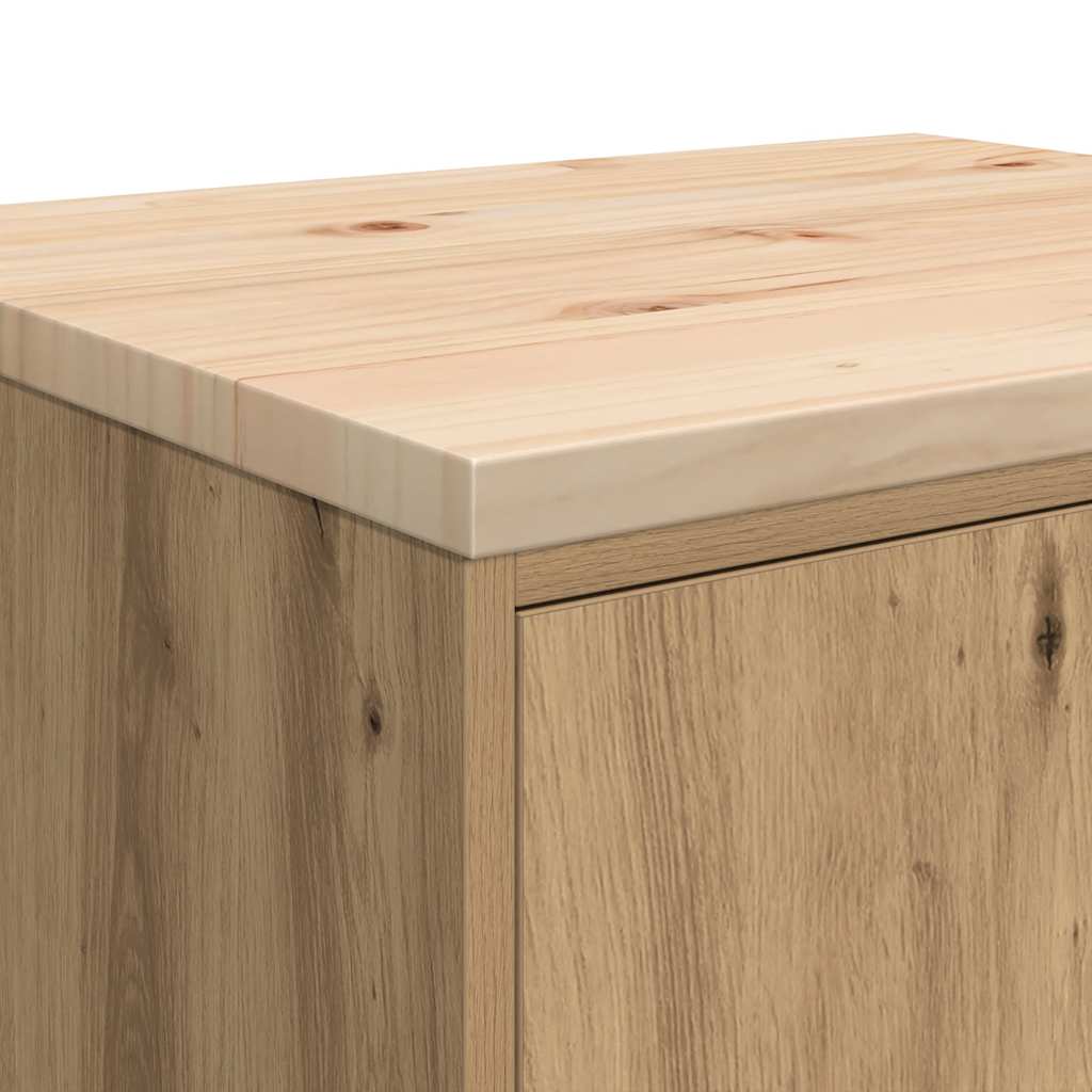 Garázs tárolószekrény artisan tölgy 60x51x85 cm tömörfa fenyőfa