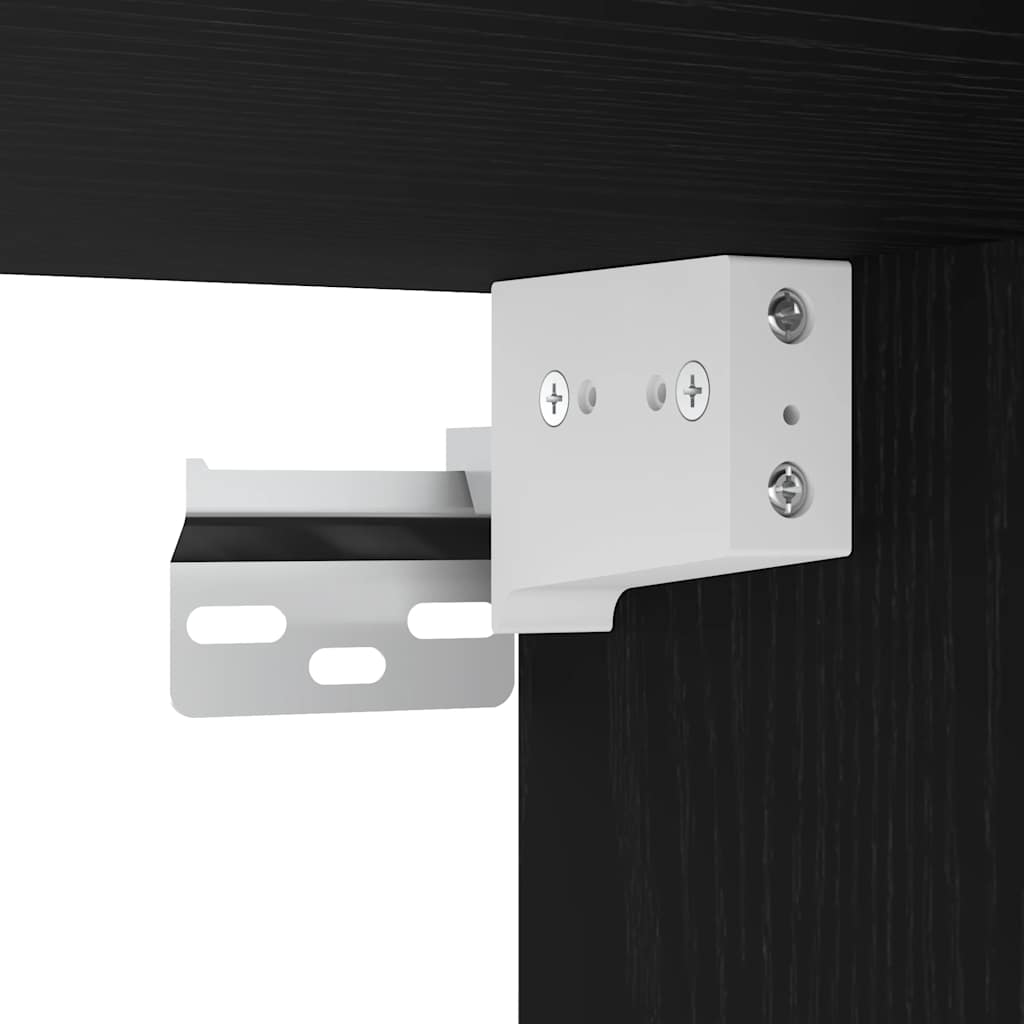 Fekete szerelt fa garázs fali szekrény