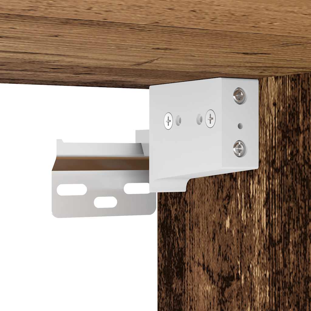 2 db antik fa színű szerelt fa garázs fali szekrények