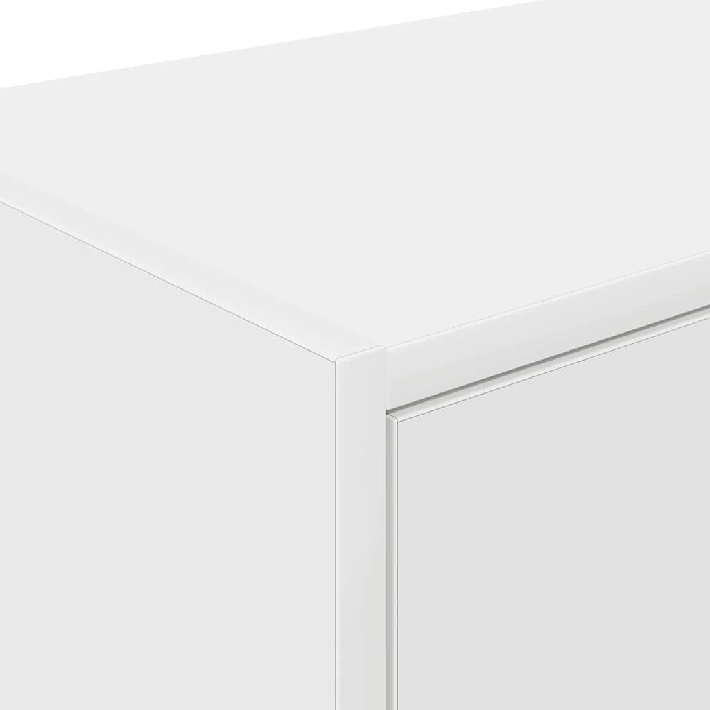 Fehér szerelt fa garázs fali szekrény