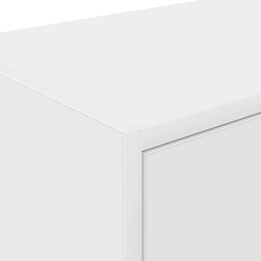 2 db fehér szerelt fa garázs fali szekrények