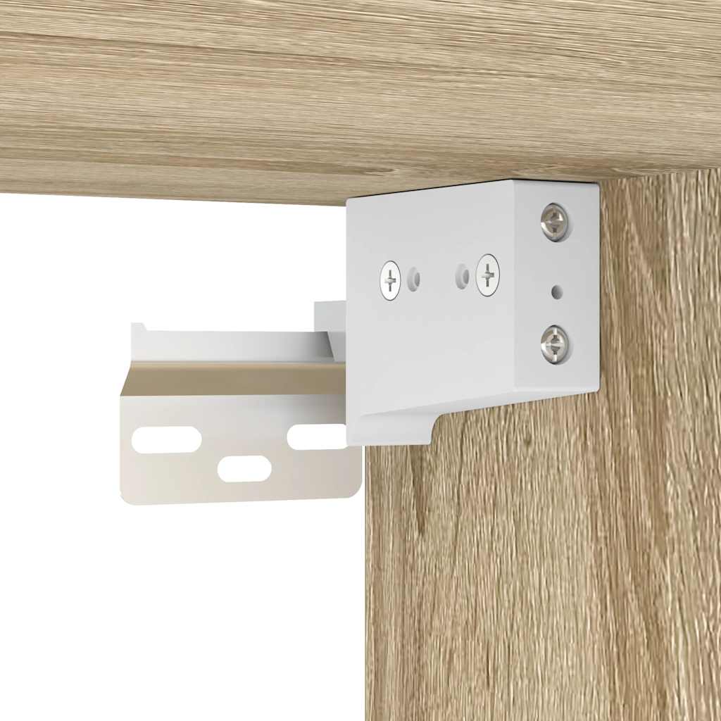 2 db sonoma tölgy színű szerelt fa garázs fali szekrények