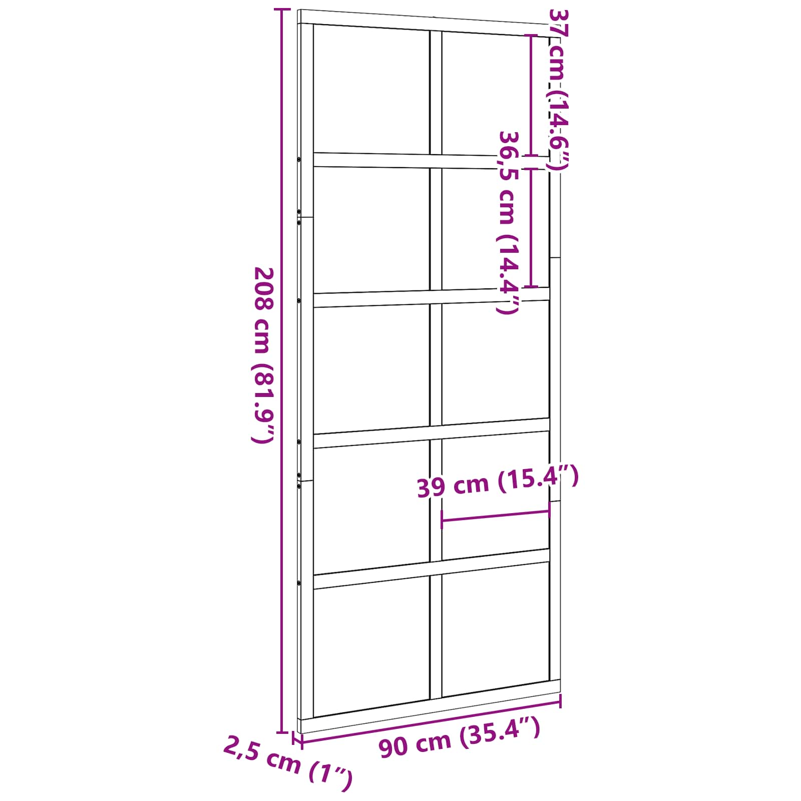 Istállóajtó viaszbarna 90 x 208 cm tömör fenyőfa
