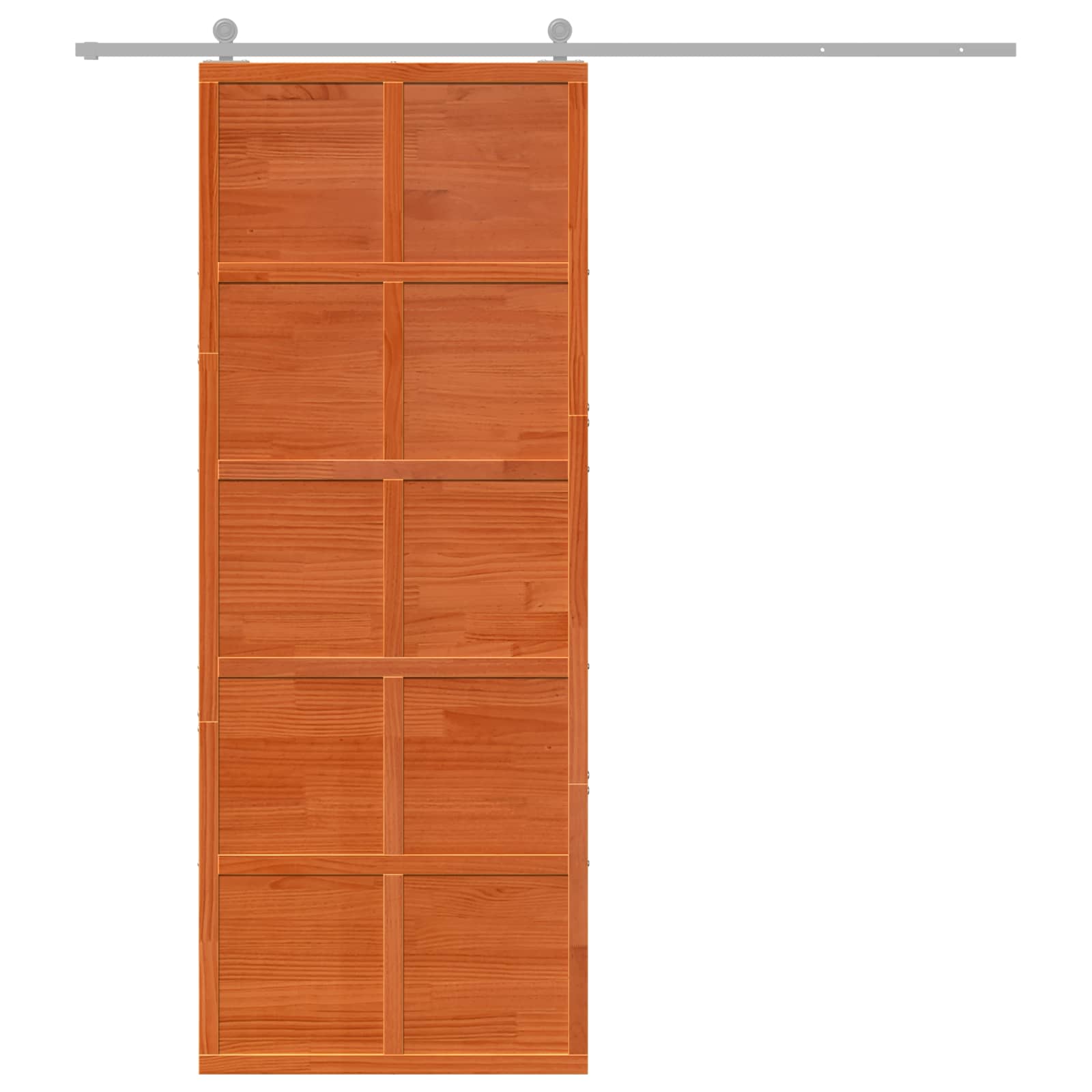 Istállóajtó viaszbarna 80 x 208 cm tömör fenyőfa