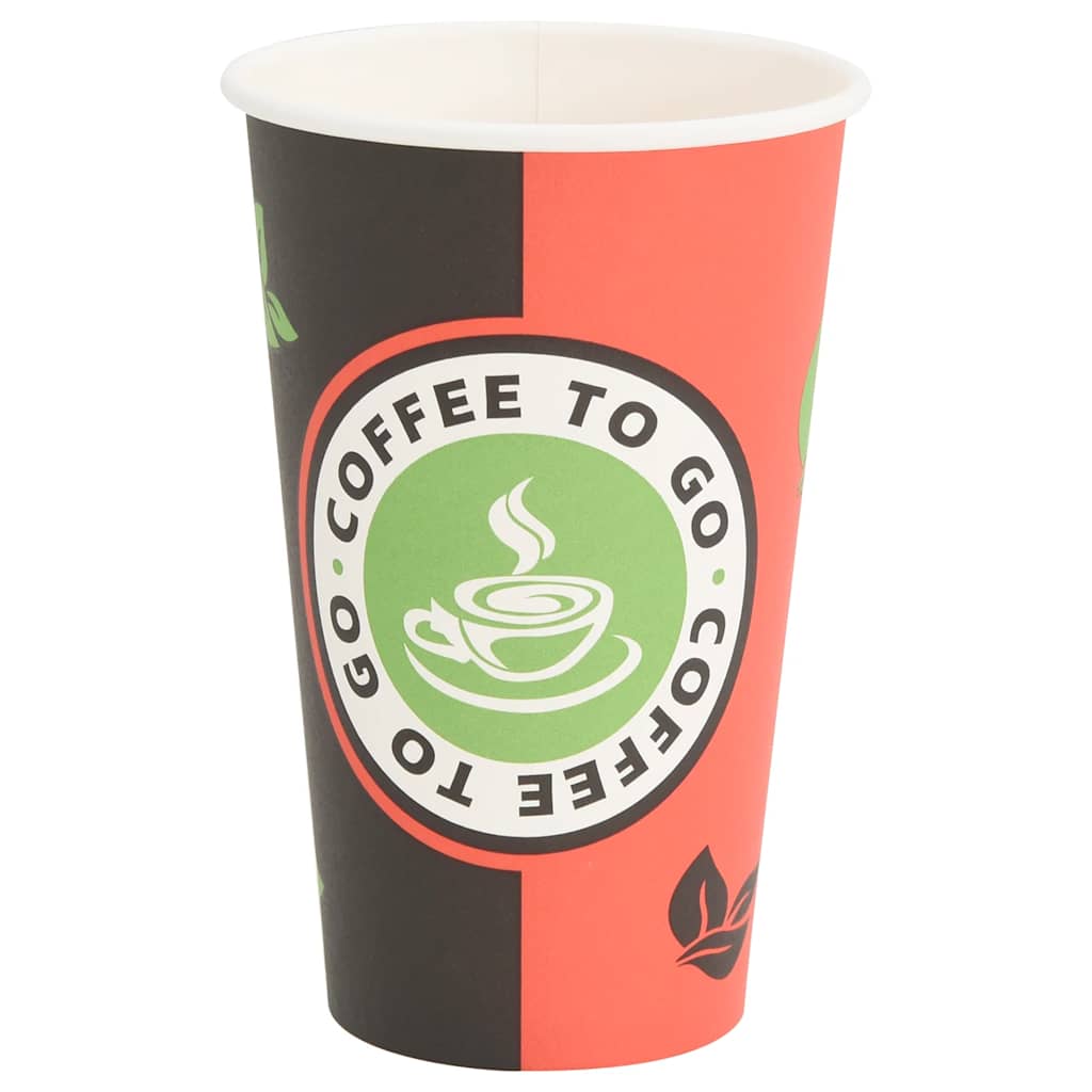 1000 db papír kávéscsészék fedővel 16oz 400ml