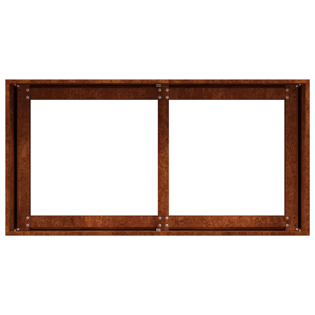 Növénytartó rozsdás 80x40x40 cm időjárásálló acélból