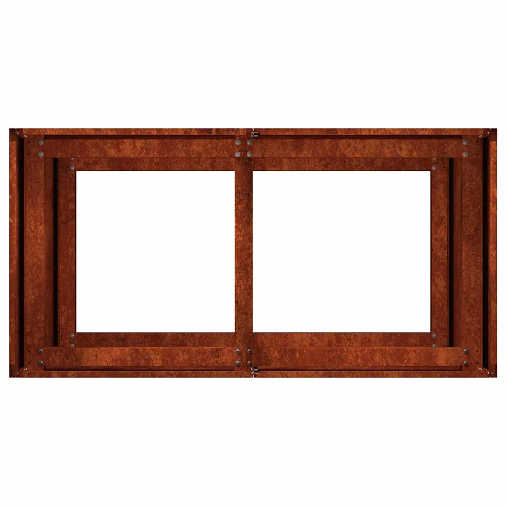 Ültető rozsdás 80x40x80 cm időjárásálló acélból