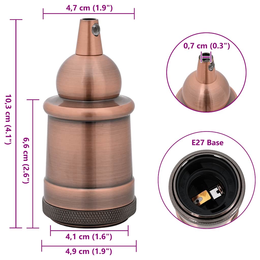 2 db vörös bronz lámpatartók e27 2 db vörös bronz lámpatartók e27