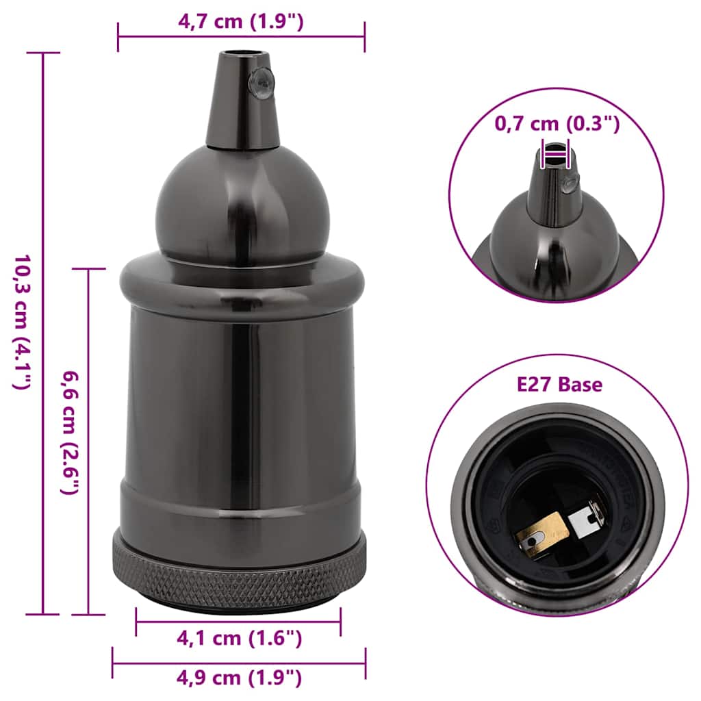 2 db fényes fekete lámpatartók e27 2 db fényes fekete lámpatartók e27
