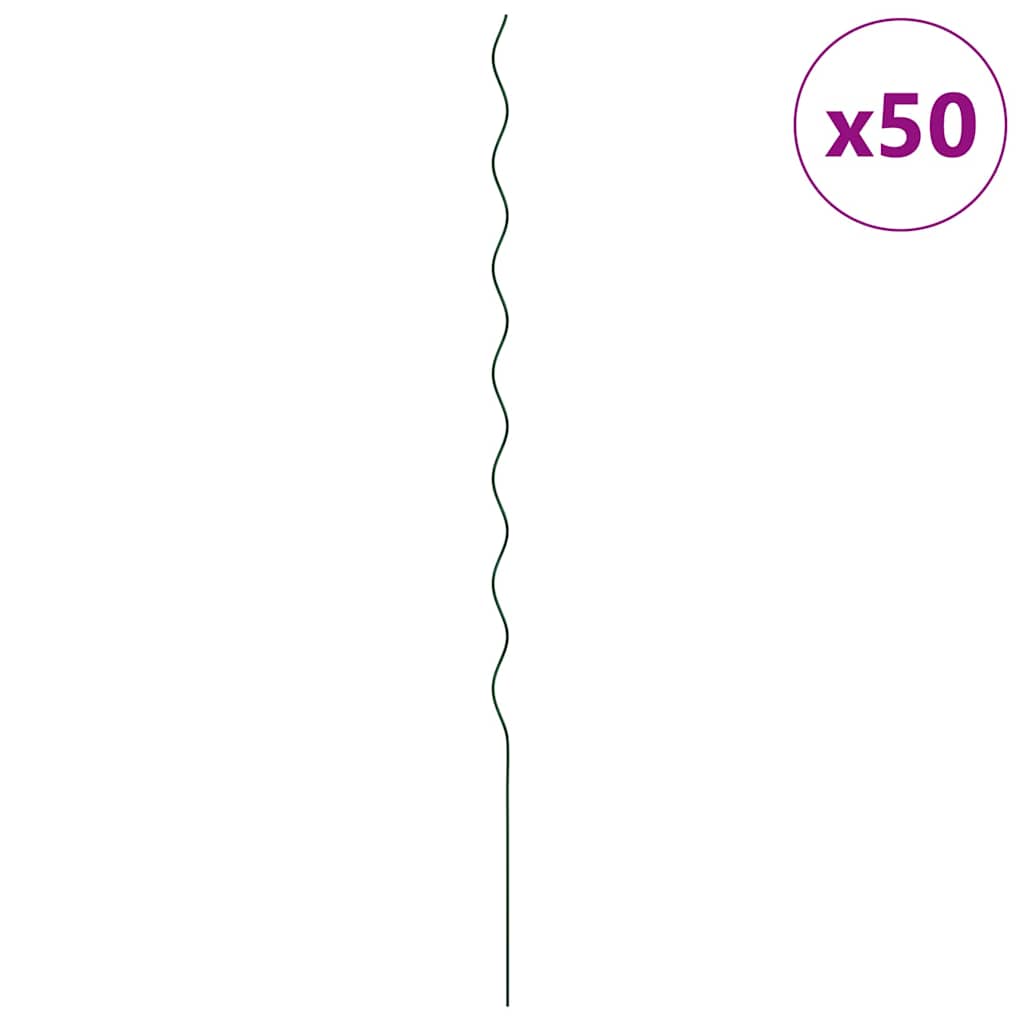 Növénytámogatás 50 pcs zöld 170 x 0,6 x 0,6 cm acél