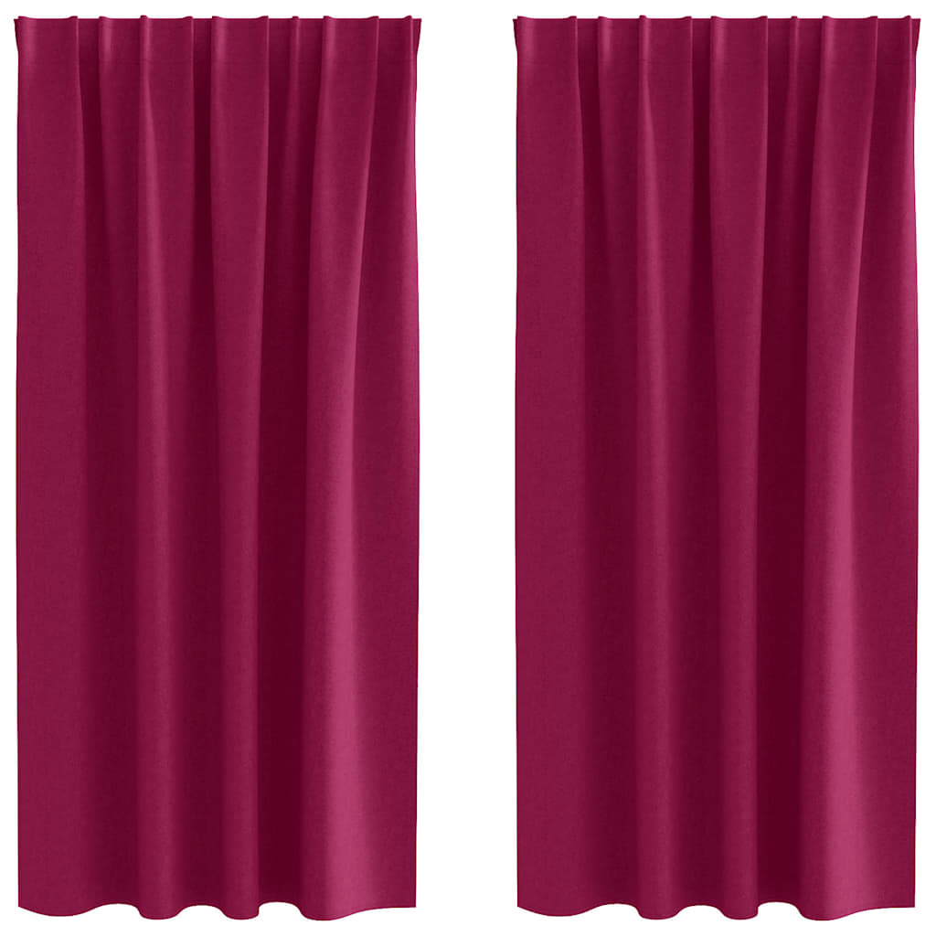 Függönyök függönyökkel 2 pcs bordó poliészter