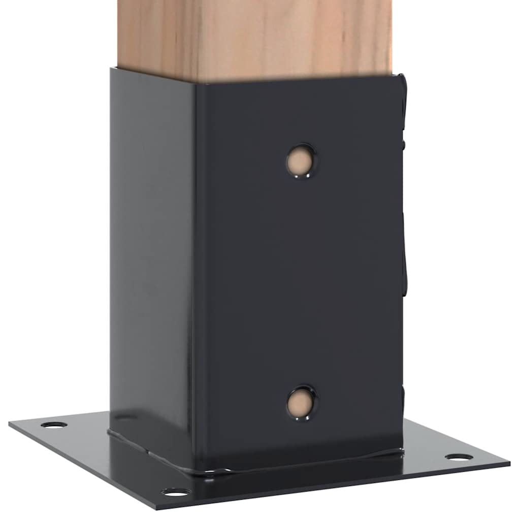 12 db antracit porszórt acél oszlopalapok négyzet alakú 91x91mm