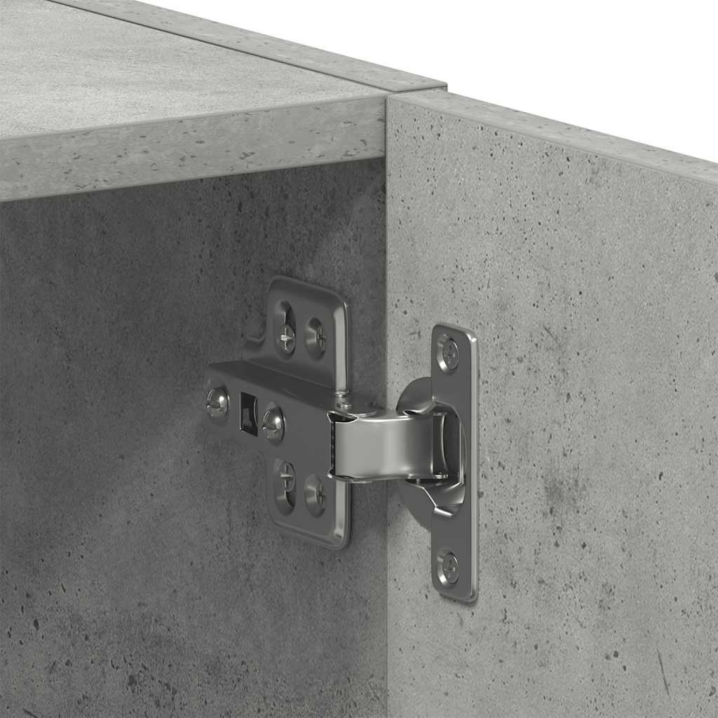 Betonszürke szerelt fa mosógépszekrény 64 x 24 x 190 cm