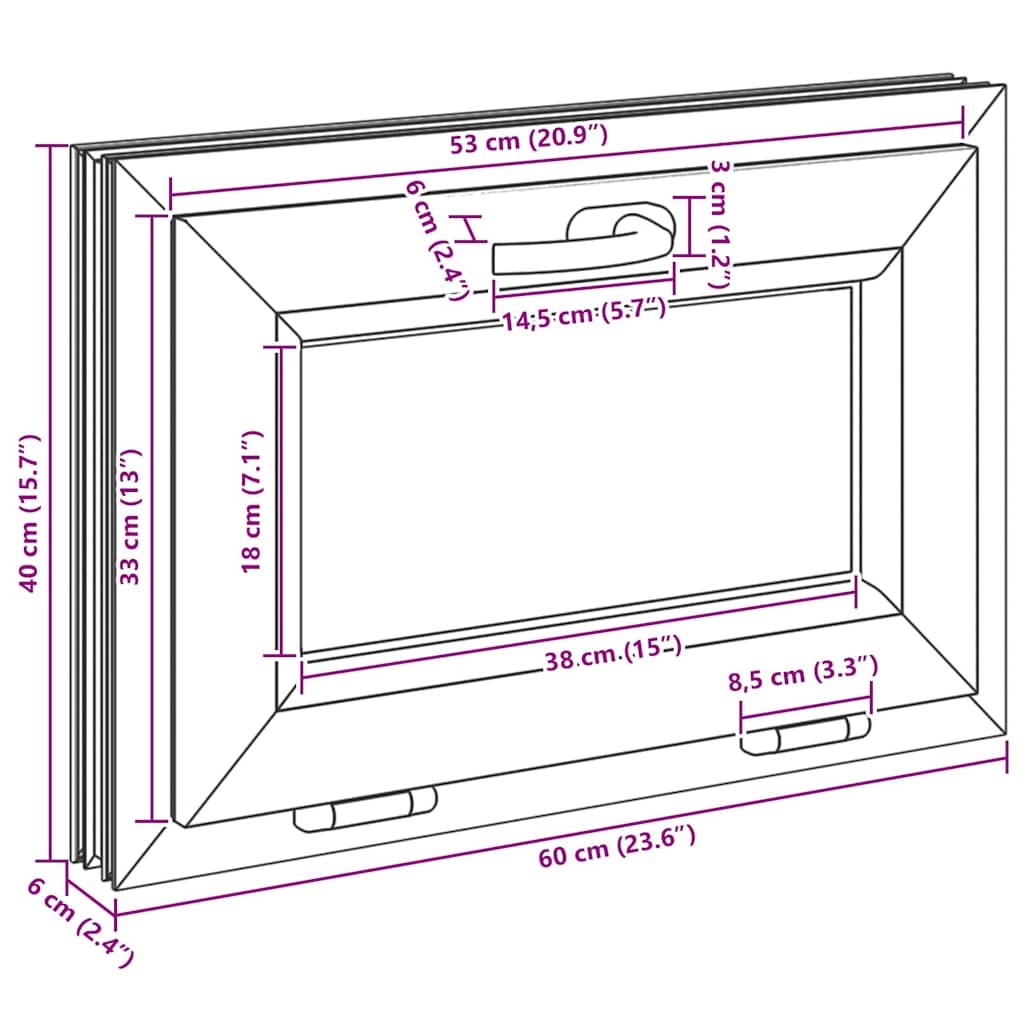 Fehér pinceablak risor 60x40 cm billenő 2 üvegezés