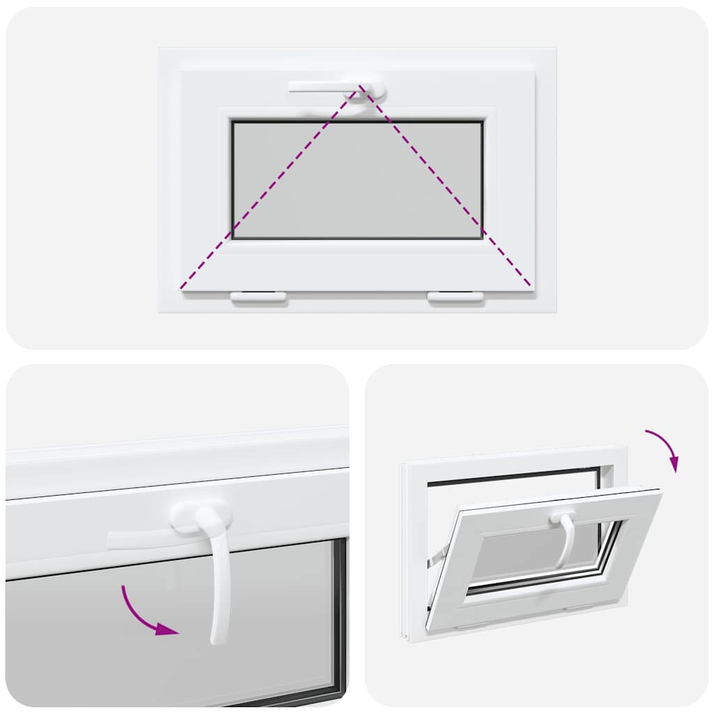 Fehér pinceablak risor 60x40 cm billenő 2 üvegezés