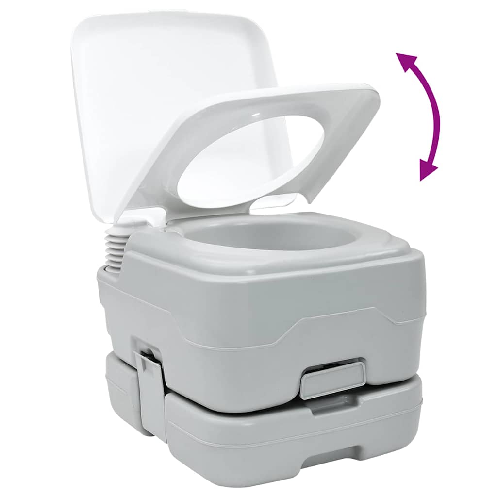 Kemping wc szürke és fehér 41,5 x 36,5 x 30 cm polietilén
