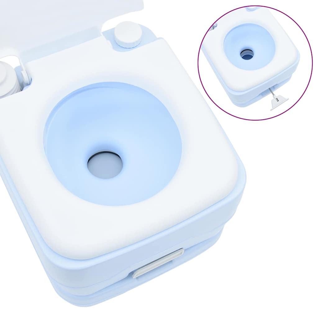 Kemping wc világoskék és fehér 41,5 x 36,5 x 30 cm polietilén
