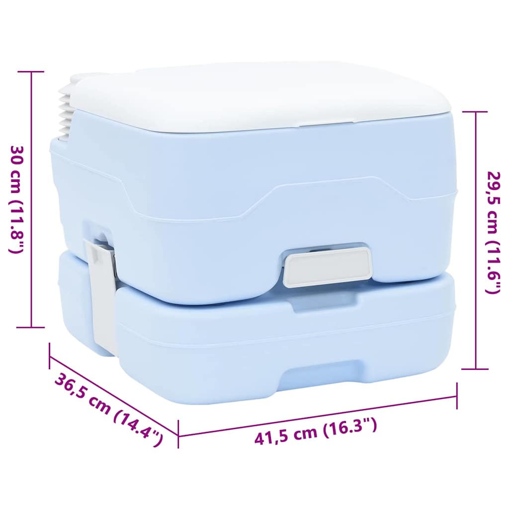 Kemping wc világoskék és fehér 41,5 x 36,5 x 30 cm polietilén