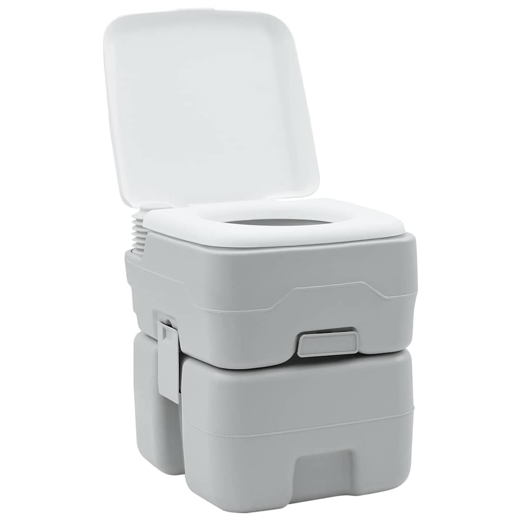Kemping wc szürke és fehér 41,5 x 36,5 x 42 cm polietilén